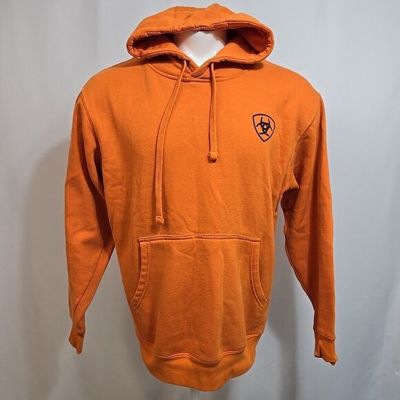 Ariat Free Bird Harvest Pumpkin Pullover Mens ~Large Sweatshirt Blaze Orange - Picture 1 of 10
